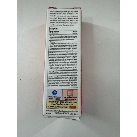 Sole ecoecho non-nano zinc oxide SPF 40  4oz   17.5% NEW with Box - Picture 2 of 3